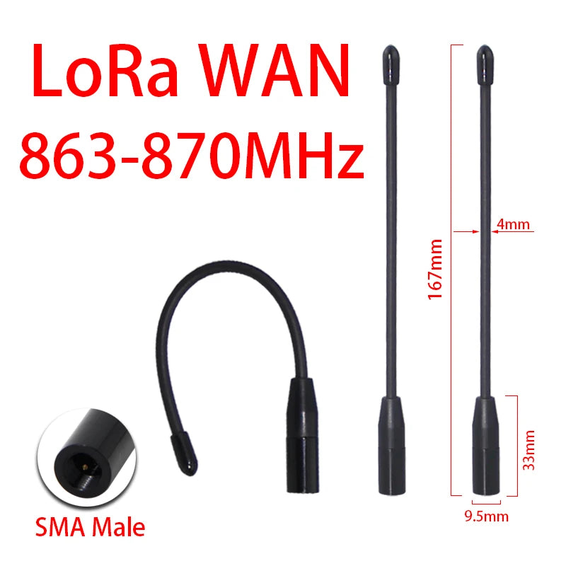 Support Custom LoRa Wan Antenna 863-870MHz 864MHz 865M 866MHz 868MHz 869MHz Soft Antenna for Meshtastic High Efficiency Antenna