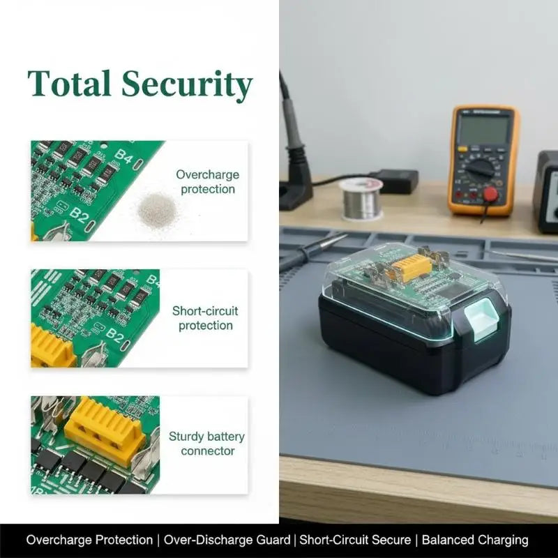 Circuit Board Lithium Ion Batteries Pack BL1830 BL1860 BL1890 BMS PCBA For 18V Li-ion Battery Case Balance Charging