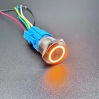 12/16/19/22MM Waterproof Metal Push Button Switch LED Light Momentary Latching Car Engine Power Switch  5V 12V 24V 220V Red Blue