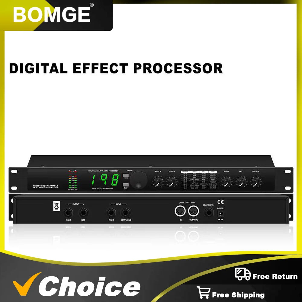 Professional Digital Reverb and Multi Effect DSP Processor Audio Processor Equalizer Vocal Microphone