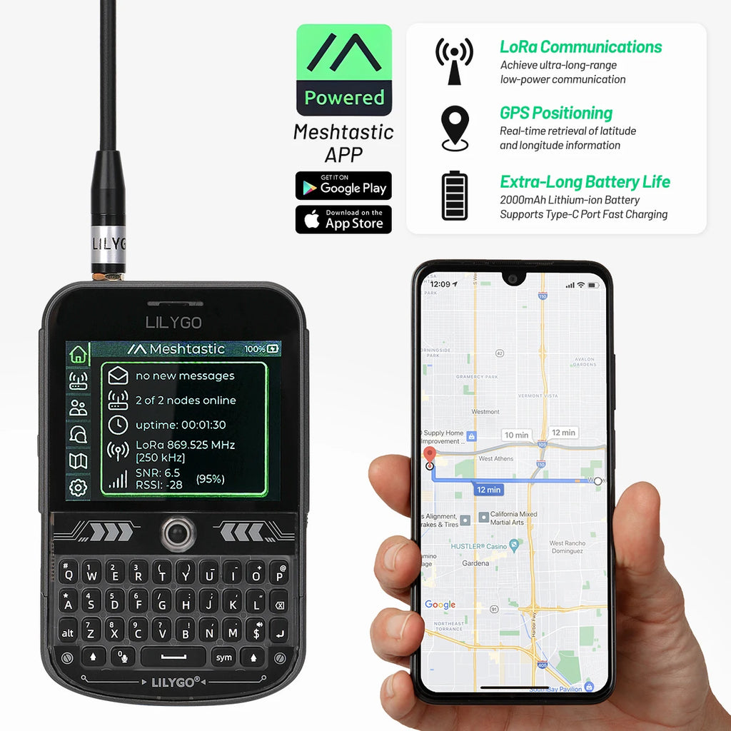 LILYGO T-Deck Plus Meshtastic ESP32-S3 LoRa 433MHz 868MHz 915MHz Development Board SX1262 LoRaWAN Low Power Communication Module