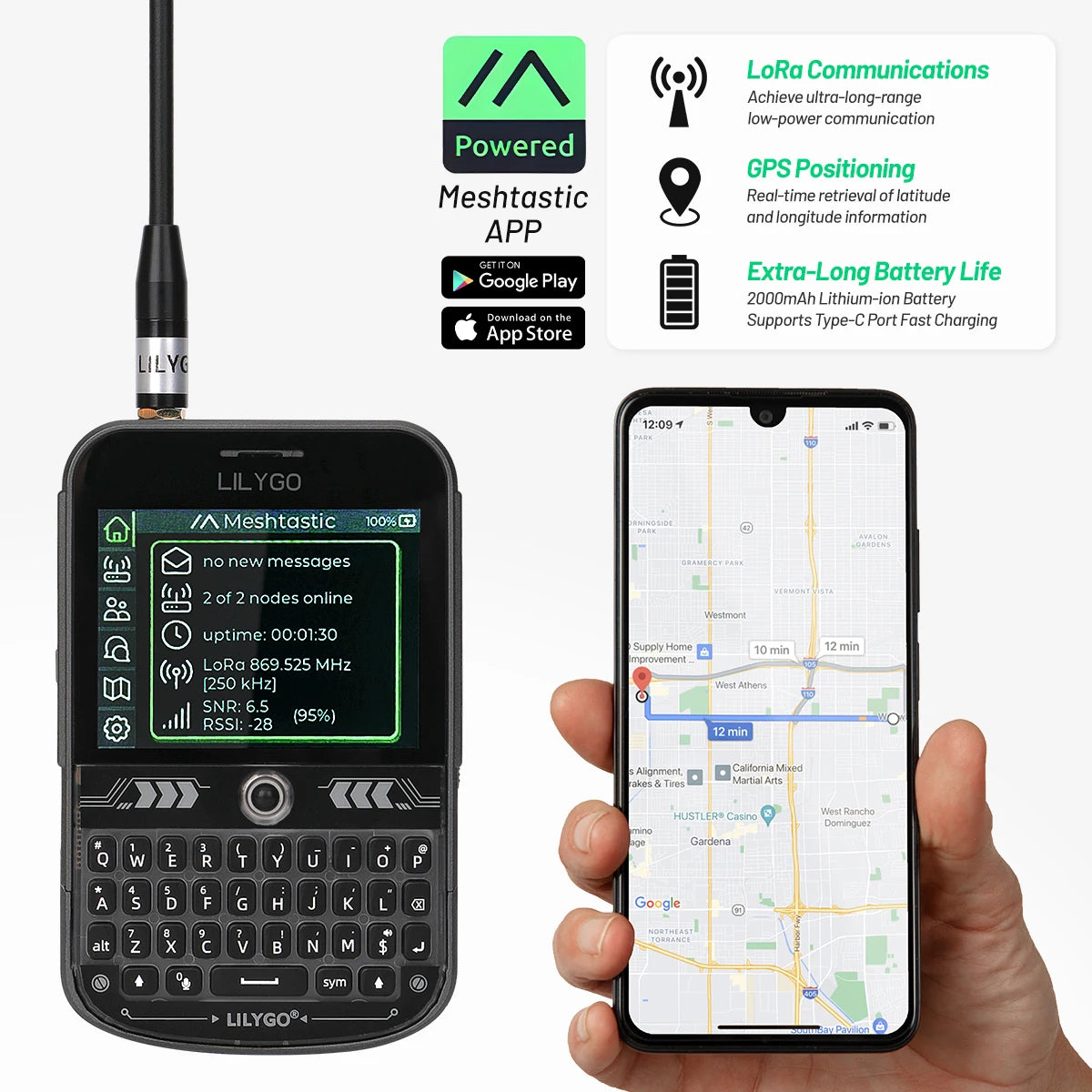 LILYGO T-Deck Plus Meshtastic ESP32-S3 LoRa 433MHz 868MHz 915MHz Development Board SX1262 LoRaWAN Low Power Communication Module