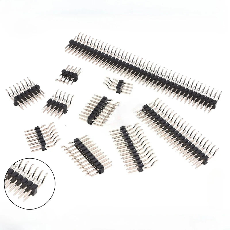 10pcs 2.54mm Double Row Right Angle RA SMT Horizontal SMD/SMT 2X3/4/5/6/7/8/10/20/40P PCB Surface Mount PH8.5 Male Female Header