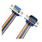1pcs D-Sub DB9 9 Pin Male/Female Connector to FC-10P IDC Female 2.54mm 10 Pin Rainbow / Multicolor Flat Ribbon Cable to DIDC 9P