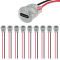 5/10pcs Type-C Female 2P Wire Connector Extension Pigtail Cable Power Cable USB-C Plug Bare Wire Circular Strip Light