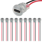 5/10pcs Type-C Female 2P Wire Connector Extension Pigtail Cable Power Cable USB-C Plug Bare Wire Circular Strip Light
