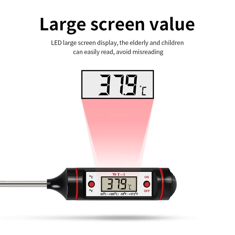 Meat Probe Thermometer Kitchen Food Digital Thermometer Cooking Electronic Temperature Heat Gauge Milk Barbecue Meat Thermometer
