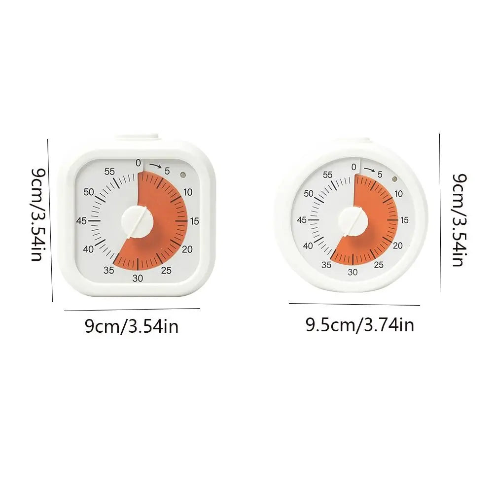 60 Minute Visual Timer Self Discipline Silent Operation Countdown Alarm Clock Square / Round Design Visualization