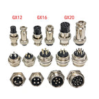 5Set  GX12 GX16 GX20 2 3 4 5 6 7 8 9 10 12 14 15 Pin Docking Aviation Plug Socket Waterproof Circular Connector