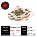 DC3V/6V/12V IR LED 60 Degree 850nm 940nm Chip 10W High Power Light3535 4Chips Infrared Lamp Ceramic Beads With 20mm Copper Board