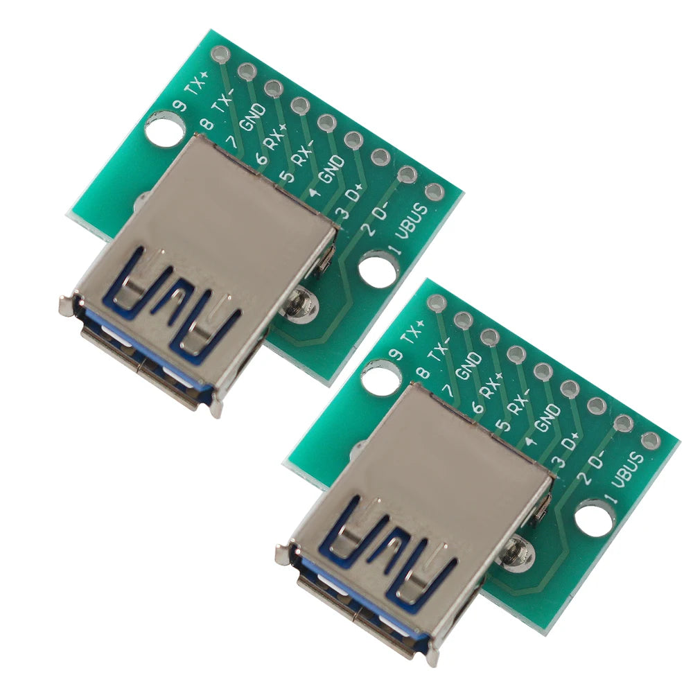 2PCS USB To DIP Adapter Female Connector 2.54 Connector B Type-C USB 3.0 Female PCB Converter Adapter Breakout Board