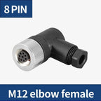 M12 Waterproof IP67 Aviation Plug Socket 4 5 8 Pin Hole Needle Male Curved Straight Screw Solderless Power Connector PG7 Charger