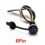 1pcs USB Type C Connector Type-C Waterproof with Nut Locking Plate Female TPC Waterproof High Current Fast Charging Jack Port