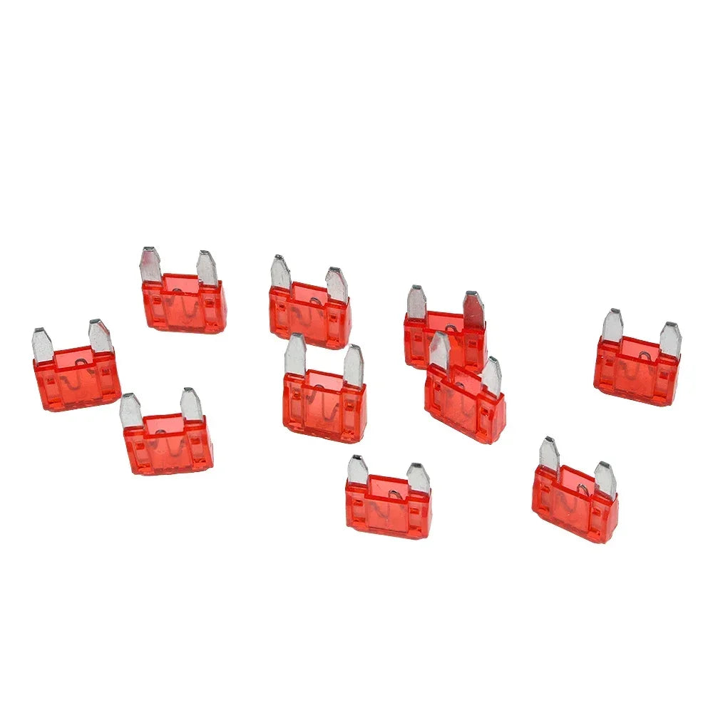 10PCS Small Blade Insert Fuse Kit 5A 7.5A 10A 15A 20A 25A 30A 35A 40A Small Car Fuses with Clap for Automotive Motorcycle