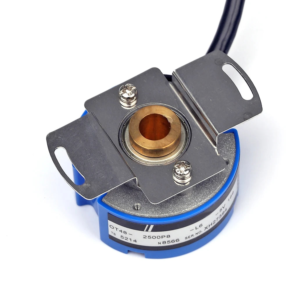 OIH48-TS5207N500 48MM Through-Hole Shaft Rotary Encoder 500/1000/1024/2500 PPR Incremental Servo Motors Encoder 4/6/8/10 Poles