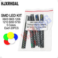 100PCS/lot = 5 Colors * 20PCS 0603 0805 1206 1210 5730 SMD LED light KIT Emitting diode red white green blue yellow led