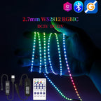 2.7mm WS2812 RGBIC LED Light 160Leds/M WS2812B 2020SMD Addressable Strip Lamp With DC/USB 28keys BT Music Led Controller DC5/12V