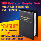 0201/0402/0603/0805/1206 SMD Resistor Sample Book, ±1% Tolerance, 170 Kinds Assortment Kit