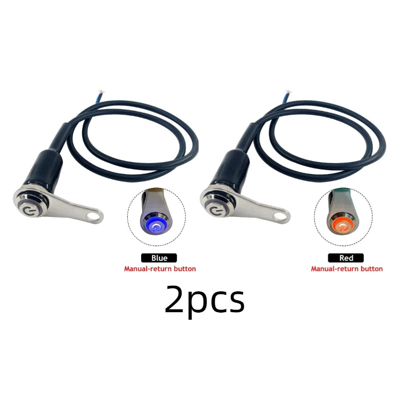 LED Motorcycle Switch ON+OFF Handlebar Mount Aluminum Alloy Waterproof 12V Fog Light Lamps Motorbike Horn Push Button Switch