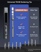 Original TS101 Soldering Iron 65W Mini Portable Adjustable Temperature LCD New Upgrade TS100 with Soldering Iron Tip Set