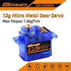 1/5pcs DSpower 9g 12g Metal/plastic Gear Mini Micro Servo Motor for RC Plane SG90 MG90S Helicopter Drone Fixed-Wing Car Robot