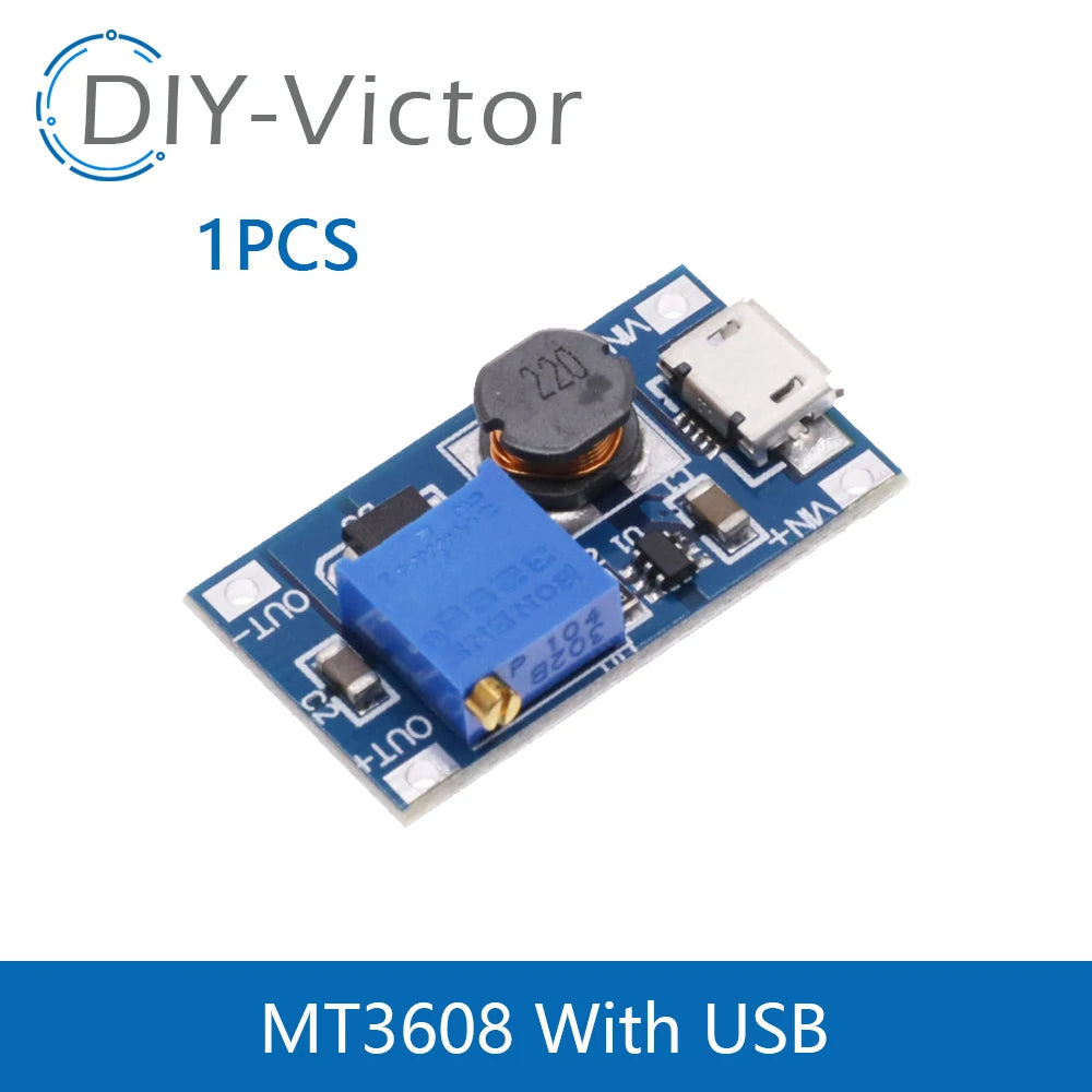 DC-DC Step-Up Power Module Micro TYPE-C USB Input Voltage Converter 2A Boost Pressure Plate Adjustable SX1308 MT3608 For Arduino