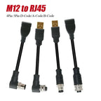 M12 to USB Cable Connector 4Pin 5 Pin A/D/B Code to USB Scanner Cable Industrial Camera USB to M12 Male Female Extension Line