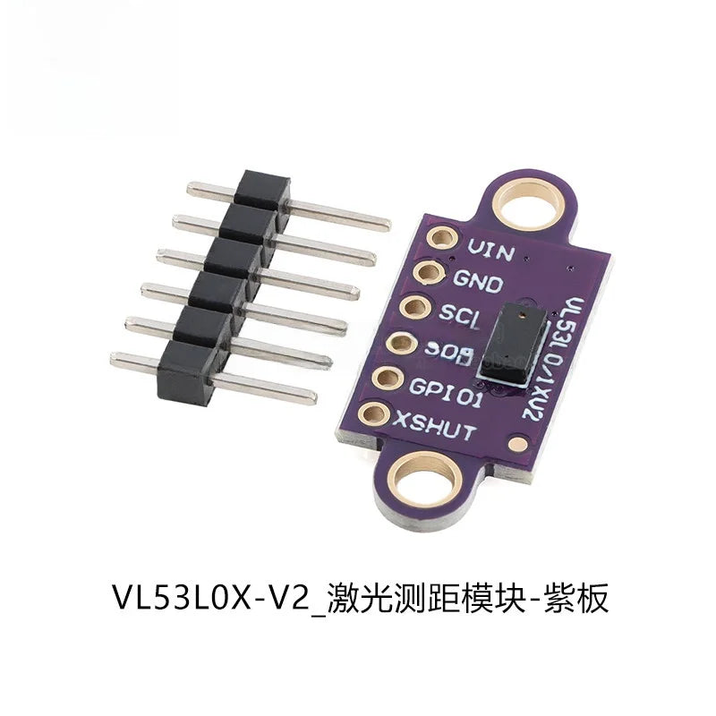 Original New 1pcs VL53L0X‑V2 TOF Laser Infrared Ranging Sensor Module Black/Purple/Blue Board Electronic Components for Arduino