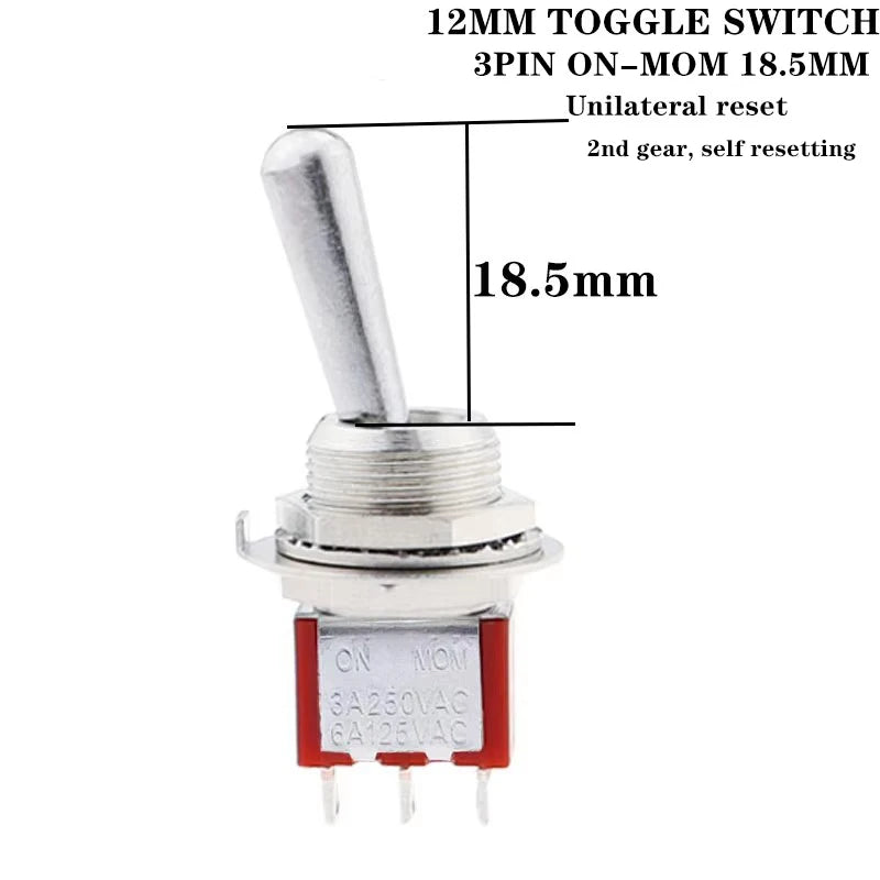 1Pcs/5Pcs SH T80-T Z1 Series Large Long Handle 12mm Panel Mount Mini Toggle Switch 5A 125VAC