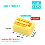 Wire Electrical Connectors PTFIX 2.5mm Wire Merging And Branching Device Push-in Terminal Block Connector Mount On Din Rail