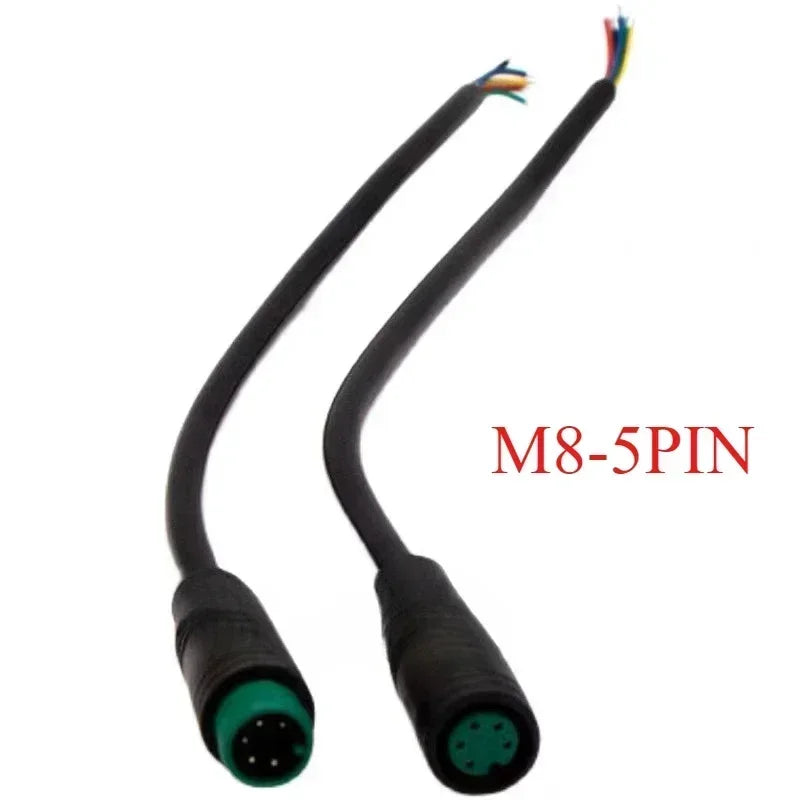 M8 2 3 4 5 6 Pin DC Electric Bicycle Butt Joint Plug Waterproof Female Male Connector Wiring Scooter Brake Cable Signal 20CM