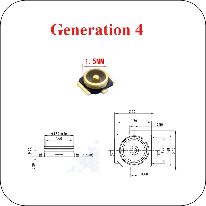 10Pcs/lot 1/3/4/5 Generation Antenna Seat U.FL-R-SMT RF Coaxial Contor SMD SMT Solder PCB Antenna Socket Jack