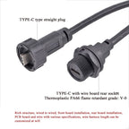 Threaded Type-C Waterproof Connector Cable IP67 Type-C Male Data Plug Wire F Outdoor Use USB 3.1 Solder Board Dual Female Socket