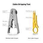 ZoeRax 8 in 1 RJ45 Crimp Tool Kit,Crimper tool,Cable Tester,Wire Cutter,Blades,50Pcs Cat 6 Connectors and Strain Relief Boots
