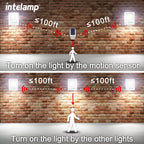 Solar Light Outdoor Motion Sensor Flood Security With Remote Control Powered Wall Dusk to Dawn Garden Porch Farm