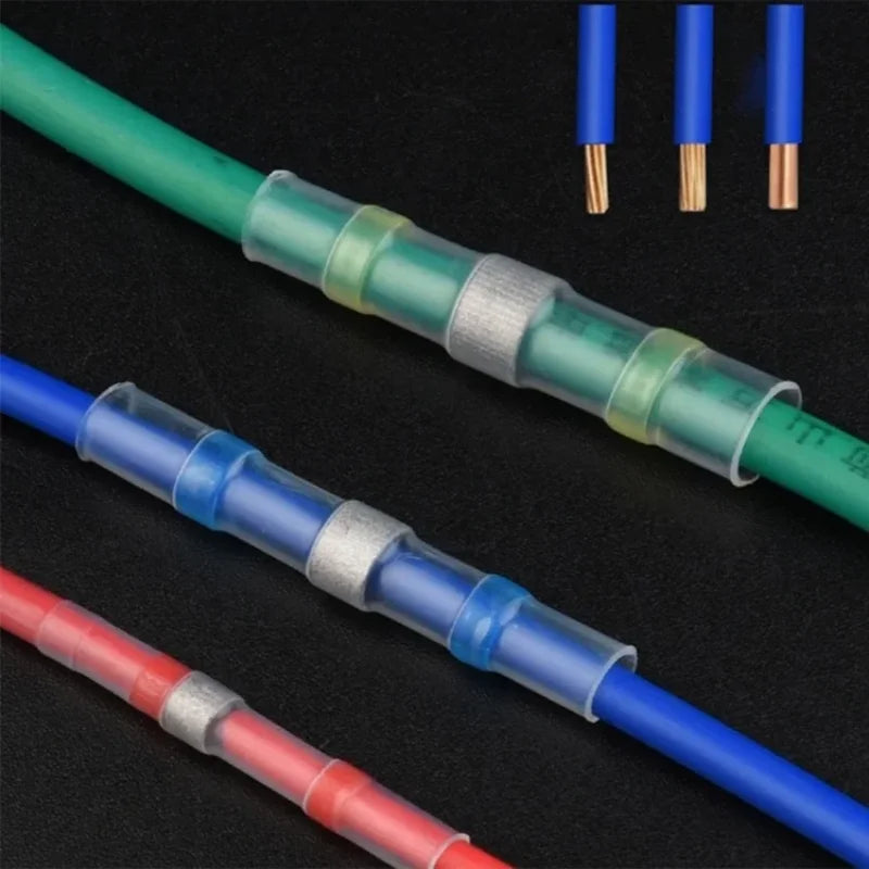 Heat Shrinkable Tube Waterproof Solder Ring Wire Connectors 10/30/50PCS Awg22-18 Butt Bushing Electrical Splice Terminal