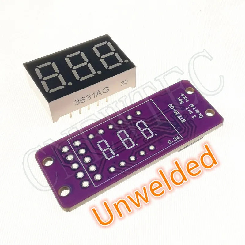 MAX7219 0.36 Inch 3 Bits Digital LED Display 7 Segment Module Unwelded 6 Color Available for Arduino STM32 STC AVR ESP32