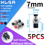 5PCS Mini Round  5mm/7mm/10mm Self-Lock /Momentary Push button Switches FBS-110 1NO1NC Black Red Green 0.5A/125V