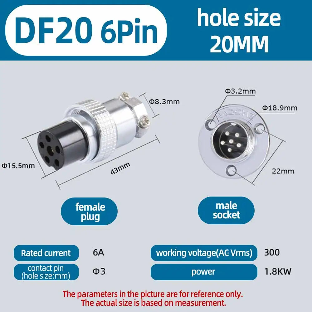 DF20 GX20 Aviation Connector 2 3 4 5 6 7 8 9 10 12 14 Pin Male Female Plug Socket Metal Push Pull Cable Connector Gold Plated Co