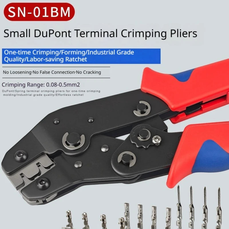 SN-01BM Crimping Plier Kit Ratcheting Crimper Tool Set with 460pcs 2.54mm JST-XH Connectors for AWG 28-20(0.08-0.5mm²)