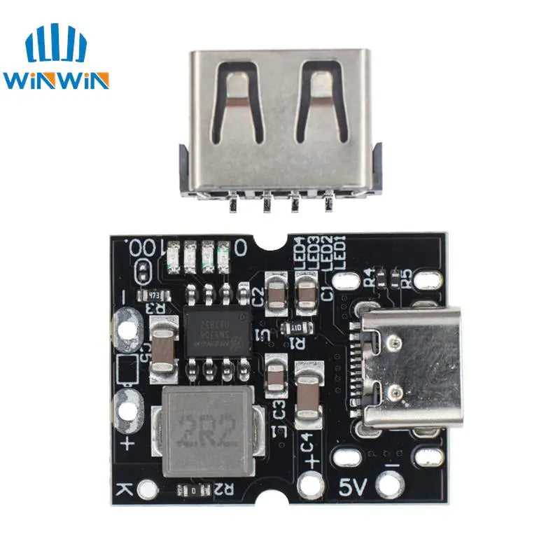 Type-C USB 5V 2A Boost Converter Step-Up Power Module Lithium Battery Charging Protection Board LED Display USB For DIY Charger