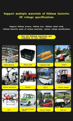8A 54.6V 67.2V 84V Smart Lithium Battery Fast Charger for 13S 16S 20S Lipo Li-ion Electric Power Tool With LED Display