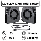 GDSTIME Dual 40mm 50mm 60mm 80mm 92mm 120mm 140mm DC 5V Powered USB Fans with 2 in 1 USB Cable for AV Receiver DVR Cooling