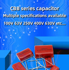 10PCS 63V 100V 250V 400V 630V CBB  Polypropylene film capacitor 100PF 220PF 470PF 10NF 1UF 22NF 100NF 220NF 330NF 470NF 680NF