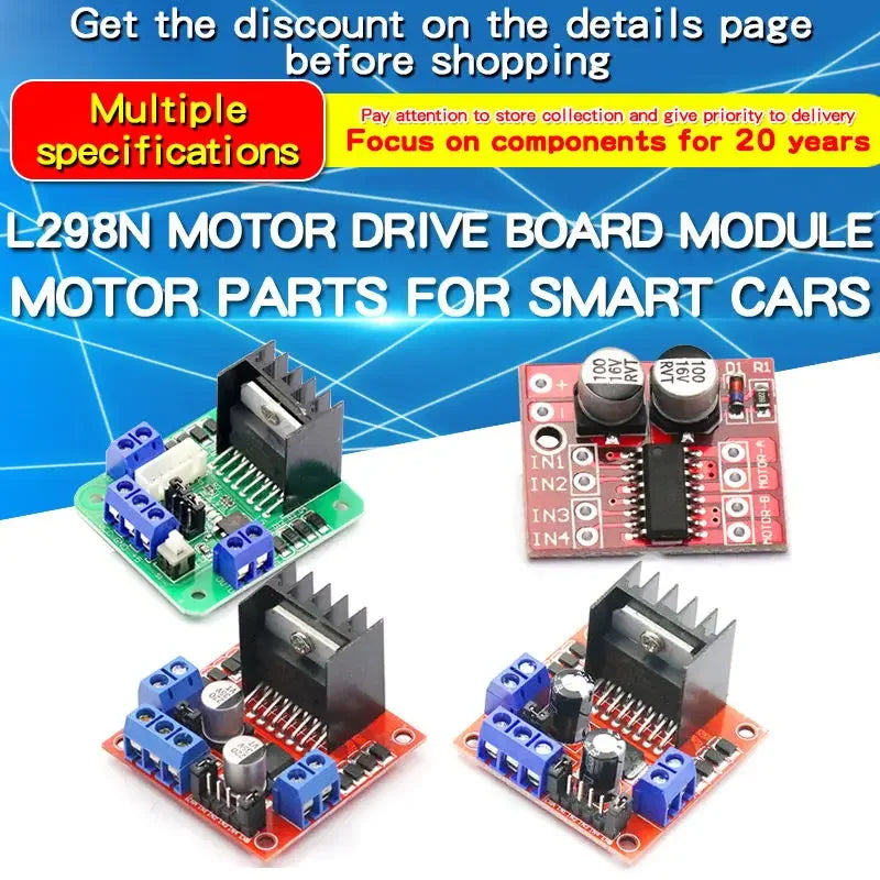 1PCS L298N Driver Board Module L298N Stepper Motor Smart Car Robot Breadboard Peltier High Power L298 DC Motor Driver