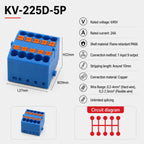 DIN Rail Terminal Block 1/5/10PCS 2.5mm2 Push In Quick Connect Electrical Wire Connector Modular Power Distribution Block