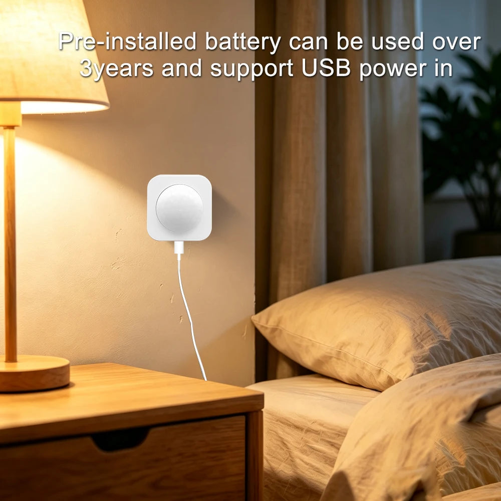 LINCUKOO WIFI Smart PIR Motion Sensor Support Tuya Smart Life Automation Lighting Home Security 3 Years Battery Magnet Install