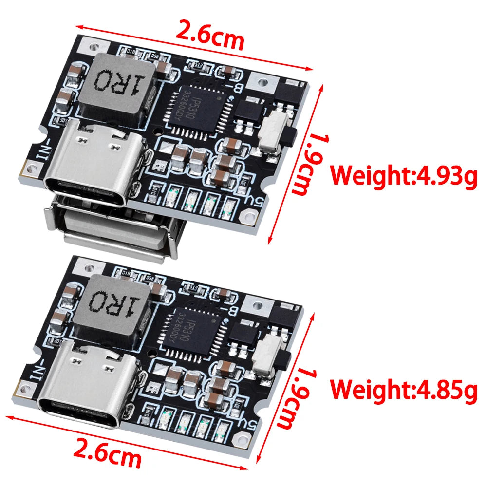 Type-C USB 5V 3.1A Boost Converter Step-Up Power Module IP5310 Mobile Power Bank Accessories With Switch LED Indicator