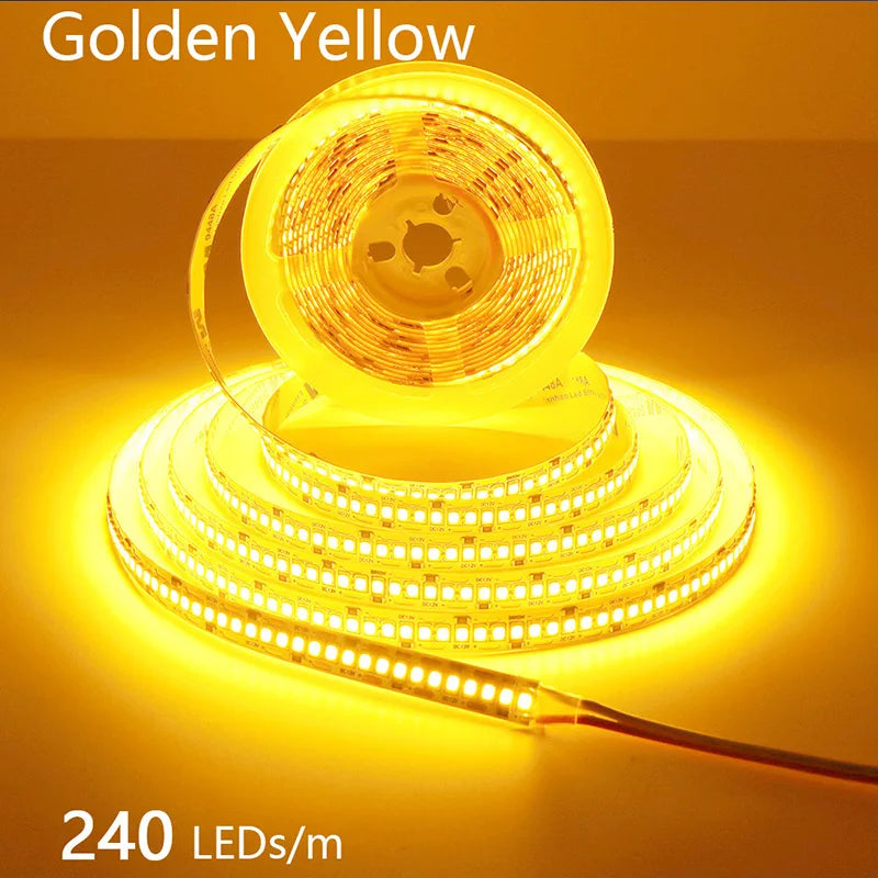 240LEDs/m LED Strip 2835 DC12V 24V Home Light Strip 5M 1200LEDs High Light Red Green Blue Flexible And Cuttable Soft Lamp Bar