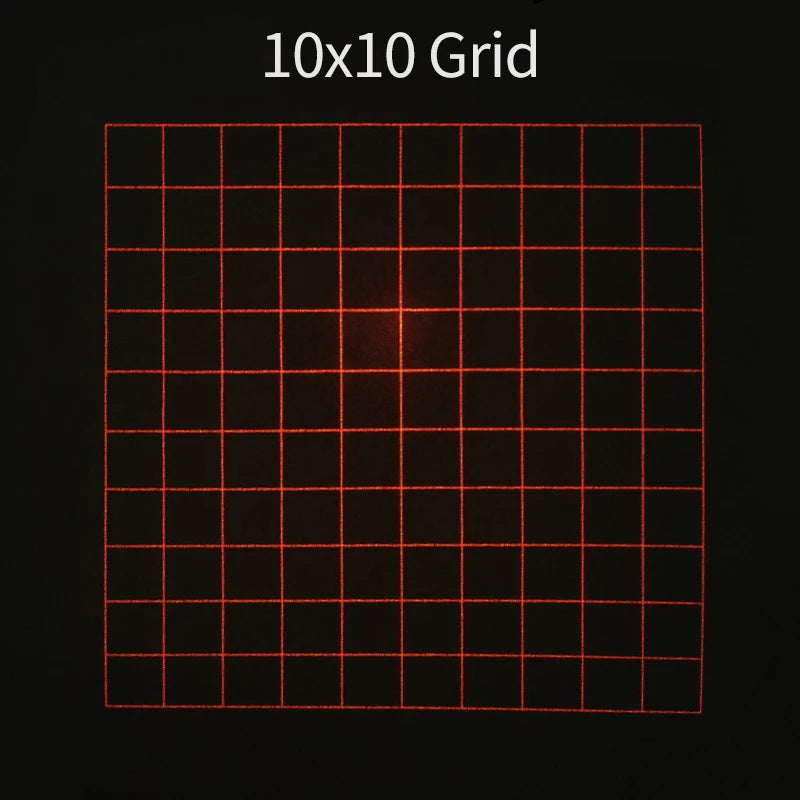 660nm Red Laser Module D18×65mm Square 10×10 Grid Focusable DOE 10mW-150mW for Wood Stone Positioning